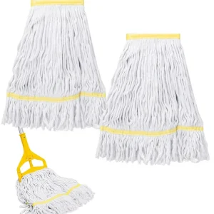 Heavy-Duty Reusable Commercial Mop Head Replacement with Loop-End Cotton String Refills
