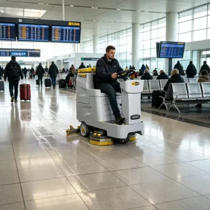 Heavy Duty Ride on Floor Scrubber Commercial Cleaning Equipment Manufacturer