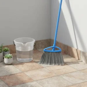 Heavy Duty Windproof Detachable Broom and Dustpan Combo with Steel Handle for Outdoor Use