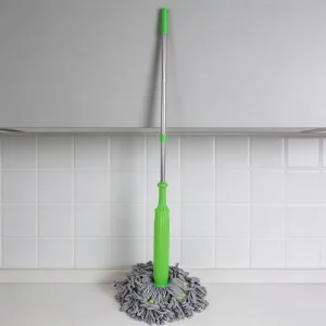 High-Absorption Microfiber Mop with Self-Wringer, Telescopic Stainless Steel Pole, Reusable for Home and Commercial Cleaning