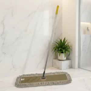 High Efficiency Yellow Dust Mop for Large Area 360 Swivel Flat Mop Aluminum Handle for Industrial Warehouse Airport Dusting