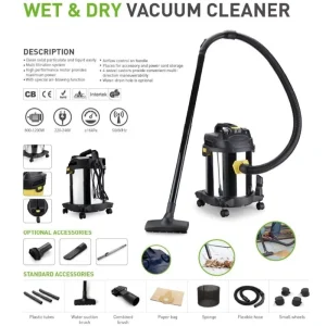 High Performance 1300W Multi Function 12L Wet Dry Vacuum Cleaner Blower Home Car Workshop Cleaning Equipment