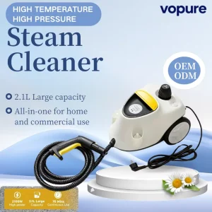 High-Pressure Steam Cleaner with 360-Degree Rotating Brush 8-Minute Fast Heating Canister for Hardwood Floors Carpet and Grout