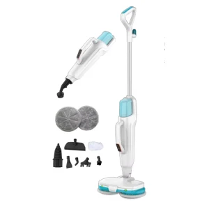 High Quality 1380W Household Handheld Steam Mop Electric High Temperature Cleaning Floors Carpets Sterilization Spin Mop Dual