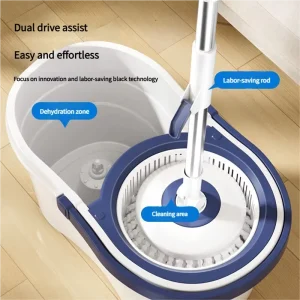 High Quality 360 Degree Plastic Microfiber Spin Mop with Spinner Bucket Stainless Steel Magic Mopping Bucket Set Floor Cleaning