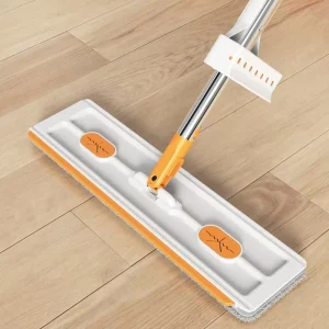 High Quality 42cm Hand free Washing Squeeze Mop Microfiber Flat Lazy Mop for Floor Cleaning Self Wringing Flat Mop