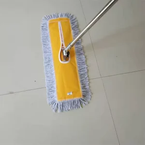 High Quality Eco Friendly Indoor Flat Mop Steel Pole Recycled Cotton Dust Quick Absorption Heavy Duty Folding Wringing