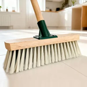 High Quality Garden Hard Broom with PVC Broom Head Natural Wooden Handle for House and Garden Use