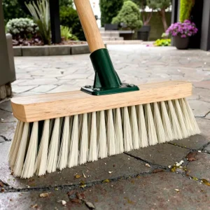 High Quality Garden Hard Broom with PVC Broom Head Natural Wooden Handle for House and Garden Use