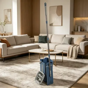 High Quality Hands Free Self Cleaning Stainless Steel Flat Mop Bucket Set High Dehydration Rate Clean Dirty Water Separation