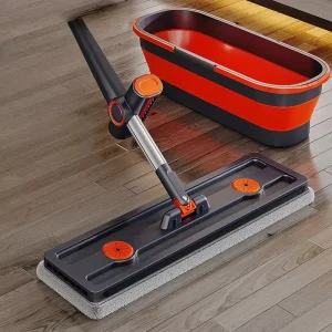 High Quality Microfiber Flat Mop Multi Functional Magic Mop for Home Cleaning with Steel Pole Detachable Handle