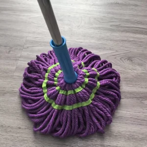 High Quality Microfiber Floor Mop with Single Iron Easy Twist Stainless Steel Pole High Efficiency Cleaning Handle