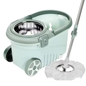 High Quality New Design Hand Free Mop Bucket With Big Wheels Round Wet Dry Mop Light Weight Wife’s Helper Spin Rotating Mop