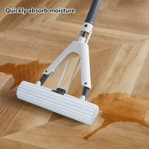 High-Quality PVA Sponge Mop Foldable Stainless Steel Hands-Free Squeeze Type Universal Large Absorbent Mop