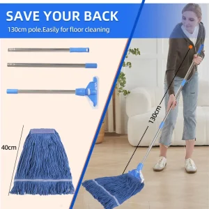 High Quality Professional Custom Color Handle Dust Microfiber Floor String Mop Detachable Head Refill