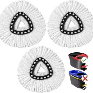 High Quality Rotary Mop Replacement Head Compatible O Cedar EasyWring3 Pack Washable Microfiber Easy to Clean