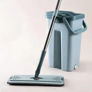 High Quality Stainless Steel Microfiber Flat Mop Hand Free Bucket Durable Sustainable Dry Wet Cleaning Four Side Wringing