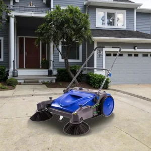 High-Speed Walk-Behind Commercial Floor Sweeper, Manual Push