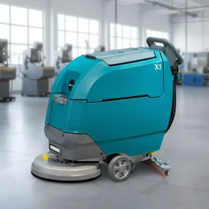High-Traction X7 Electric Walk-Behind Tile Floor Scrubber Machine for Wet Warehouse Environments