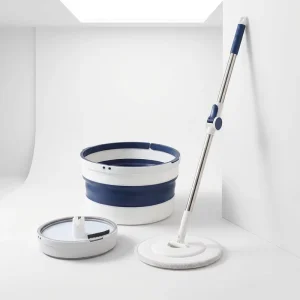 High quality Ultra fine Microfiber Mop and Bucket Set Flat Mop with Telescopic Handle Plastic Mop Bucket