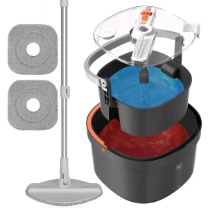 Holamopa Custom Logo Spin Mop Bucket Set Dual Tank Design Flat Mop for Retail Distribution and Home Cleaning Supplies
