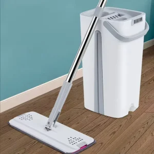 Home Cleaning Mop with Long Handle and Bucket for Wet and Dry Use