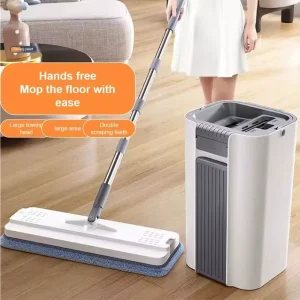 Home Kitchen Floor Cleaning Steel Flat Mop 360-Degree Rotating Head Eco-Friendly High Absorption Durable Design