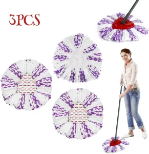 HomeTimes 3PCS Mops Replacement Refill for O Cedar EasyWring Turbo Mop Cloth Cotton Mop Head Replacement Household Cleaning Tool
