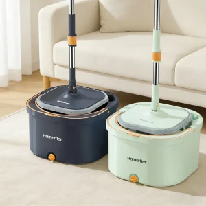 Homettler Mops Dirt Separation Mop Household Hands Free Microfiber Mop Bucket Set with Reusable Mop Pads Home Dry Wet Floor