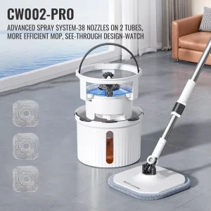 Homettler Mops Wet Dry Mop Telescopic Handle Eco Friendly Hands Free Cleaning Solution 90% 100% Dehydration Rate New Model