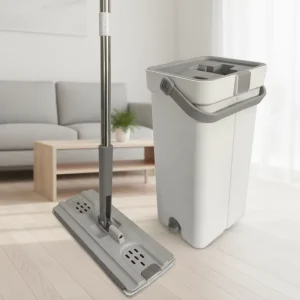 Hot Sales High Quality Dry and Wet Mop Household Flat Mop and Bucket Set Steel Pole Factory Supply