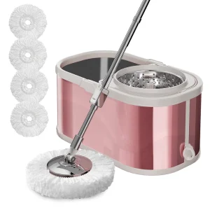 Hot Sell Factory Price Spin 360 Self Wringing Aluminum Stainless Steel Microfiber Mop Set High Dehydration Rate Lightweight