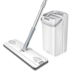 Hot Sell Handheld Cleaning Flat Mop with Stainless Steel Pole High Capacity Microfiber Floor Dust Mop Bucket Sustainable