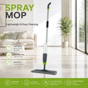 Hot Sell Microfiber Spray Mop 525ml Water Tank with Hook and Loop Mop Pad Refillable for Home Office Use