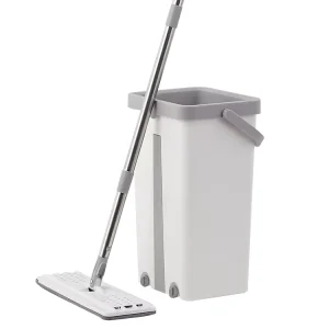 Hot Selling Aluminum Pole Magic Microfiber Flat Mop and Bucket Set Competitive Price Cleaner Tools Hand Free