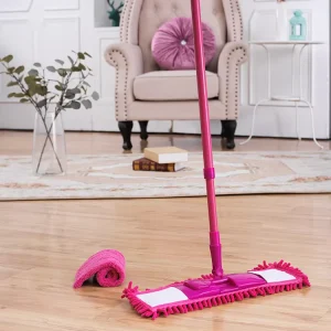 Hot Selling Flat Mop Micro Fiber Mop Bathroom Dry Cleaning Mop with Washable Chenille & Microfibre Refill
