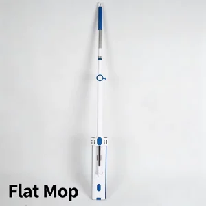 Hot Selling Household Folding Flat Mop with Detachable Steel Pole Plastic Basket Manual Wringing Hand Free Floor Cleaning