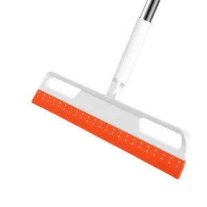 Hot Selling Multifunction Rotatable Space saving Hanging Design TPR Silicone Broom Orange Easy to clean Window Floor Wiper