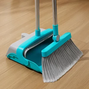 Hot Selling Office Home Floor Cleaning Tools 180 Degree Rotatable Long Handle Stand up Dustpan Broom Set