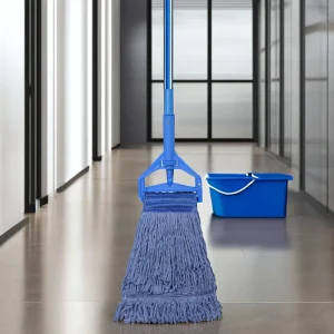 Hot sale Premium Commercial Reusable Blue Cotton Wet Mop Head for Floor Cleaning Weight 450 g
