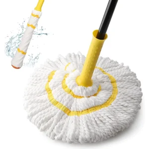 Hotel and Household 360-Degree Rotating Microfiber Mop with Long Handle and Self-Wringing Twist Design