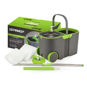 House Cleaning Set with Floor Cleaning Bucket and Spin Mops