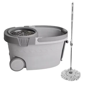 Household 360-Degree Dual-Drive Spin Mop with Steel Pole and Cleaning Bucket