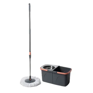 Household 360 Degree Stainless Steel Telescopic Rod Portable Durable Dry Wet Cleaning Easy Clean Rotating Mop Bucket Set