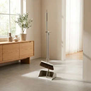 Household Cleaning Tools Broom Set PP PET Dense Bristles and Buckle Design Floor Cleaning Broom