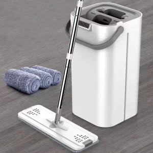 Household Durable Thickened Mop with One drag Cleaning Bucket Free Hand Washing Wet Dry Mopping