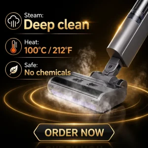 Household Electric Handheld Steam Mop All In One Roller Bush Head LED High Temperature Electric Floor Steam Mop Cleaner