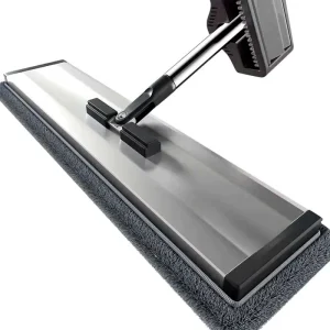 Household Flat Mop with Telescopic Stainless Steel Handle and Reusable Pad