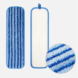 Household Floor Cleaning Reusable Flat Mop Pads with Stiff Bristles Replacement Washable Microfiber Scrub Mop Head Refills