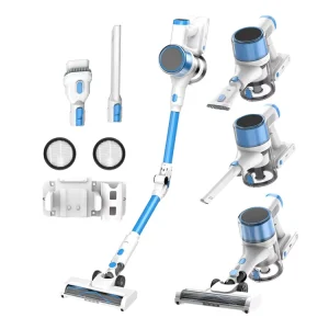 Household & Garage Cordless Wet Dry Vacuum Cleaner with LED Light HEPA Filtration USB Charging Washable Filter